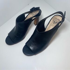 Vince Camuto Black Open-Toe Block Heels